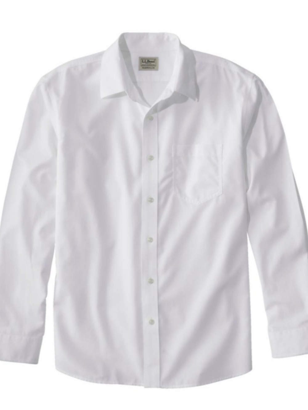 Men's Wrinkle Resistant L.L. Bean White Oxford Shirt